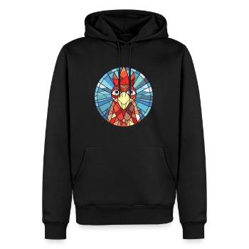 Poule aquarelle colorée Animal animal de compagnie Illustration - Sweat à capuche Premium bio Homme - noir - Devant - Nico (187cm)