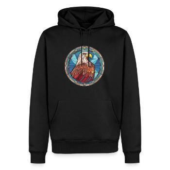 Eagle Colorful Watercolor Animal Pet Illustration - Men’s Premium Organic Hoodie - black - Front - Nico (187cm)