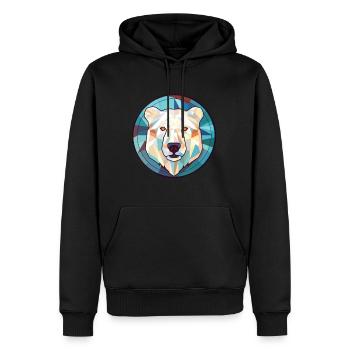 Eisbär Buntes Aquarell Tier Illustration - Männer Premium Bio Hoodie - Schwarz - Vorne - Nico (187cm)