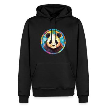 Panda Buntes Aquarell Tier Haustier Illustration - Männer Premium Bio Hoodie - Schwarz - Vorne - Nico (187cm)