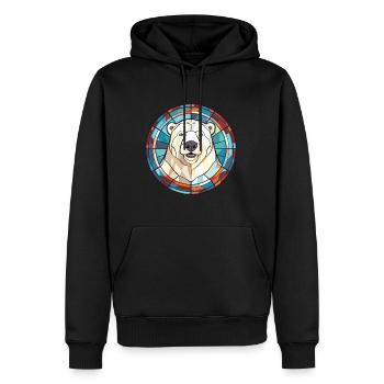 Eisbär Buntes Aquarell Tier Illustration - Männer Premium Bio Hoodie - Schwarz - Vorne - Nico (187cm)