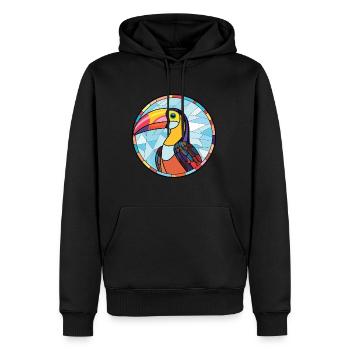 Toucan aquarelle colorée Animal animal de compagnie Illustration - Sweat à capuche Premium bio Homme - noir - Devant - Nico (187cm)