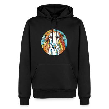 Russe Barzoï Chien Aquarelle Colorée Animal De Compagnie - Sweat à capuche Premium bio Homme - noir - Devant - Nico (187cm)