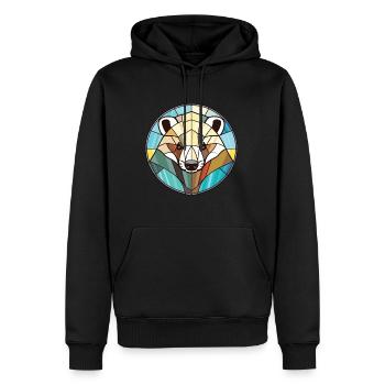 Blaireau Aquarelle Colorée Animal Illustration D’animaux De Compagnie - Sweat à capuche Premium bio Homme - noir - Devant - Nico (187cm)