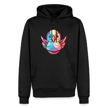 Taube buntes Aquarell Tier Haustier Illustration - Männer Premium Bio Hoodie - Schwarz - Vorne - Nico (187cm)