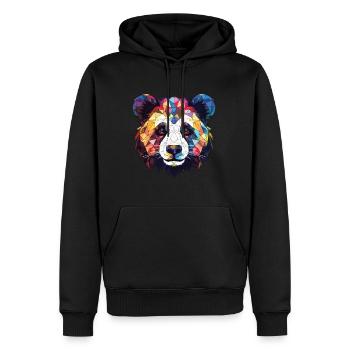 Panda Buntes Aquarell Tier Haustier Illustration - Männer Premium Bio Hoodie - Schwarz - Vorne - Nico (187cm)