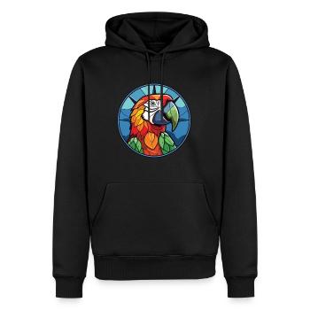 Papagei buntes Aquarell Tier Haustier Illustration - Männer Premium Bio Hoodie - Schwarz - Vorne - Nico (187cm)