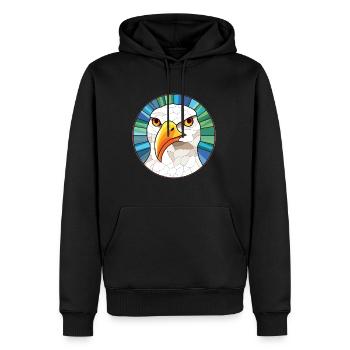 Mouette colorée aquarelle Animal Illustration - Sweat à capuche Premium bio Homme - noir - Devant - Nico (187cm)