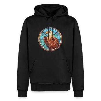 Eagle Colorful Watercolor Animal Pet Illustration - Men’s Premium Organic Hoodie - black - Front - Nico (187cm)