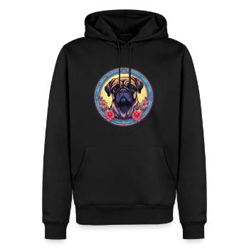 Bunter Hund Buntes Aquarell Tier Cartoon - Männer Premium Bio Hoodie - Schwarz - Vorne - Nico (187cm)