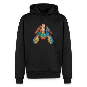 Schildkröte buntes Aquarell Tier Illustration - Männer Premium Bio Hoodie - Schwarz - Vorne - Nico (187cm)