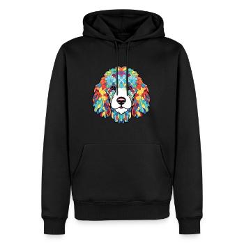 Poodle Dog Colorful Watercolor Animal Illustration - Men’s Premium Organic Hoodie - black - Front - Nico (187cm)