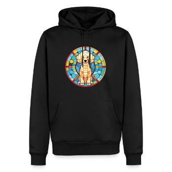 Caniche Chien Aquarelle Colorée Animal Illustration - Sweat à capuche Premium bio Homme - noir - Devant - Nico (187cm)