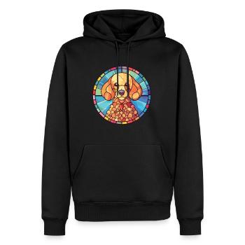 Poodle Dog Colorful Watercolor Animal Illustration - Men’s Premium Organic Hoodie - black - Front - Nico (187cm)