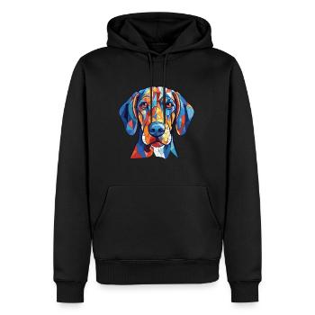 American Blue Gascon Hound chien race aquarelle - Sweat à capuche Premium bio Homme - noir - Devant - Nico (187cm)