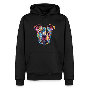 American Pitbull Terrier chien race aquarelle - Sweat à capuche Premium bio Homme - noir - Devant - Nico (187cm)