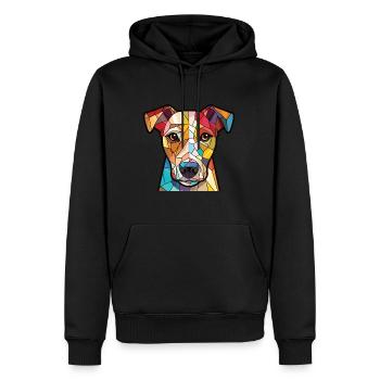 Ariegeois race chien aquarelle verre illustration - Sweat à capuche Premium bio Homme - noir - Devant - Nico (187cm)