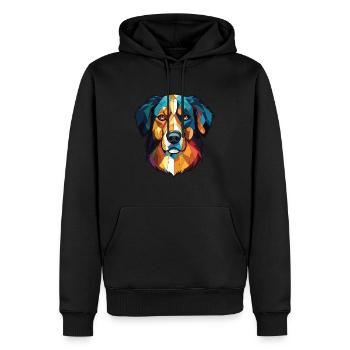 Baskischer Schäferhund Rasse Aquarell Illustration - Männer Premium Bio Hoodie - Schwarz - Vorne - Nico (187cm)