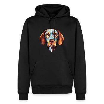 Burgos Pointer chien race aquarelle Illustration - Sweat à capuche Premium bio Homme - noir - Devant - Nico (187cm)