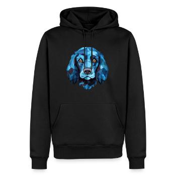Blaue Picardie Spaniel Hunderasse buntes Aquarell - Männer Premium Bio Hoodie - Schwarz - Vorne - Nico (187cm)