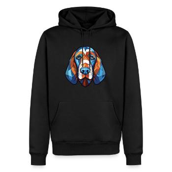 Bleu Gascogne Basset chien race aquarelle colorée - Sweat à capuche Premium bio Homme - noir - Devant - Nico (187cm)