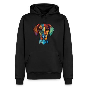 Cao De Castro Laboreiro Dog Breed Watercolor Glass - Men’s Premium Organic Hoodie - black - Front - Nico (187cm)