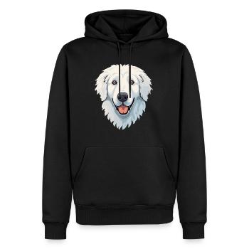 Kuvasz Hungarian Dog Breed Cartoon Kawaii Illustra - Men’s Premium Organic Hoodie - black - Front - Nico (187cm)