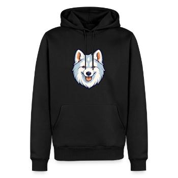 Nordique Spitz chien race Cartoon Kawaii Illustration - Sweat à capuche Premium bio Homme - noir - Devant - Nico (187cm)