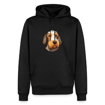 Chien de chasse à poil dur d’Istrie race de chien Cartoon Kawaii - Sweat à capuche Premium bio Homme - noir - Devant - Nico (187cm)