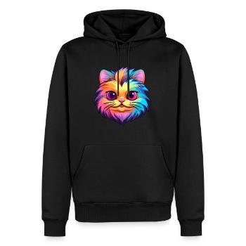 Britische Falte Kurzhaarkatze Bunte Karikatur Kawaii - Männer Premium Bio Hoodie - Schwarz - Vorne - Nico (187cm)