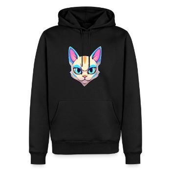 Tonkinois chat race aquarelle dessin animé kawaii animal de compagnie - Sweat à capuche Premium bio Homme - noir - Devant - Nico (187cm)