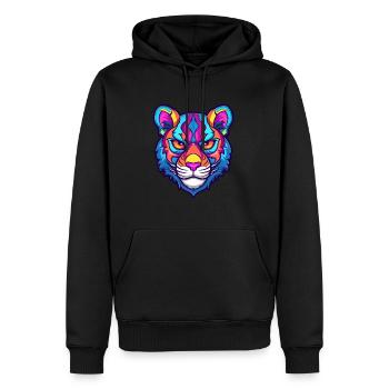 Tiger Katze Rasse Aquarell Karikatur Kawaii Haustier - Männer Premium Bio Hoodie - Schwarz - Vorne - Nico (187cm)