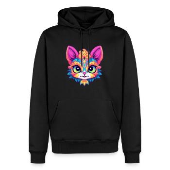 Singapura Cat Breed Aquarelle Dessin Animé Kawaii Pet - Sweat à capuche Premium bio Homme - noir - Devant - Nico (187cm)