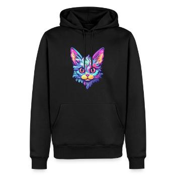 Laperm Cat Breed Aquarelle Cartoon Kawaii Pet - Sweat à capuche Premium bio Homme - noir - Devant - Nico (187cm)