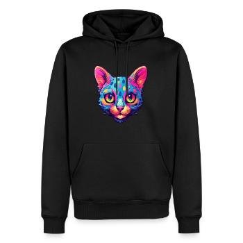 Burmilla Cat Breed aquarelle Cartoon Kawaii Pet - Sweat à capuche Premium bio Homme - noir - Devant - Nico (187cm)