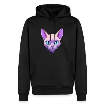 Europäische burmesische Katze Aquarell Karikatur Kawaii - Männer Premium Bio Hoodie - Schwarz - Vorne - Nico (187cm)