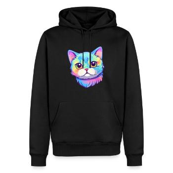 Brasilianische Kurzhaarkatze Aquarell Karikatur Kawaii - Männer Premium Bio Hoodie - Schwarz - Vorne - Nico (187cm)