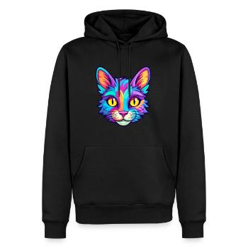 Aegean Cat Breed Watercolor Cartoon Kawaii Pet - Men’s Premium Organic Hoodie - black - Front - Nico (187cm)