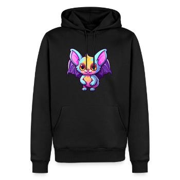 Fledermaus buntes Aquarell Cartoon Kawaii Tier - Männer Premium Bio Hoodie - Schwarz - Vorne - Nico (187cm)