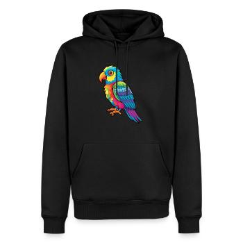 Oiseau Aquarelle Colorée Dessin Animé Kawaii Animal - Sweat à capuche Premium bio Homme - noir - Devant - Nico (187cm)