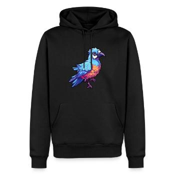 Blue Jay Colorful Watercolor Cartoon Kawaii Animal - Men’s Premium Organic Hoodie - black - Front - Nico (187cm)