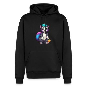 Skunk Aquarelle Colorée Dessin Animé Kawaii Animal - Sweat à capuche Premium bio Homme - noir - Devant - Nico (187cm)