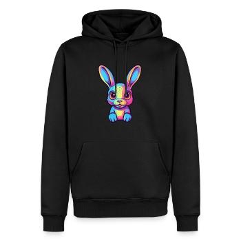 Kaninchen buntes Aquarell Cartoon Kawaii Tier - Männer Premium Bio Hoodie - Schwarz - Vorne - Nico (187cm)