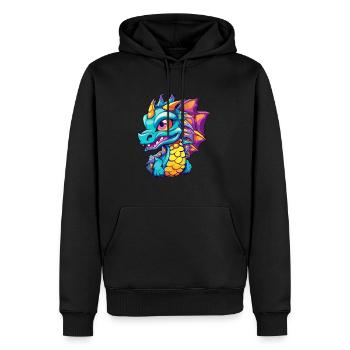Drache Buntes Aquarell Cartoon Kawaii Tier - Männer Premium Bio Hoodie - Schwarz - Vorne - Nico (187cm)