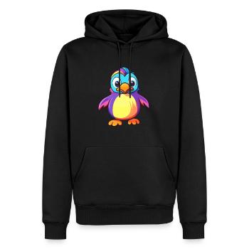 Pinguin Buntes Aquarell Cartoon Kawaii Tier - Männer Premium Bio Hoodie - Schwarz - Vorne - Nico (187cm)