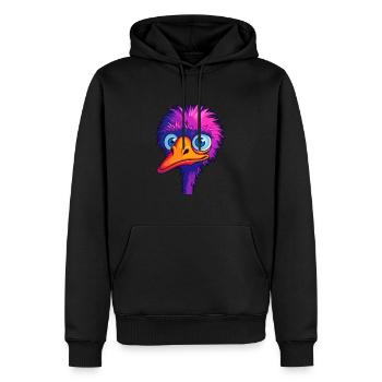 Strauß buntes Aquarell Cartoon Kawaii Tier - Männer Premium Bio Hoodie - Schwarz - Vorne - Nico (187cm)