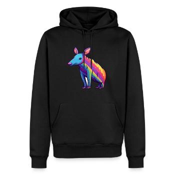 Aardvark Aquarelle Colorée Dessin Animé Kawaii Animal - Sweat à capuche Premium bio Homme - noir - Devant - Nico (187cm)