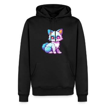Arktisfuchs Bunte Aquarell-Karikatur Kawaii Anim - Männer Premium Bio Hoodie - Schwarz - Vorne - Nico (187cm)