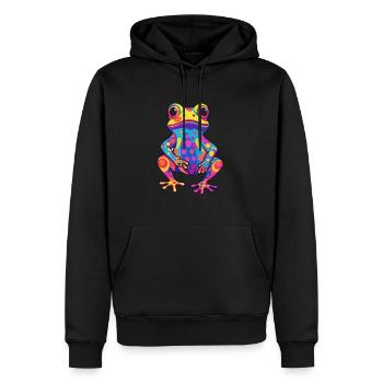 Frosch buntes Aquarell Cartoon Kawaii Tier - Männer Premium Bio Hoodie - Schwarz - Vorne - Nico (187cm)