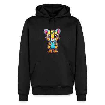 Ocelot Buntes Aquarell Cartoon Kawaii Tier - Männer Premium Bio Hoodie - Schwarz - Vorne - Nico (187cm)
